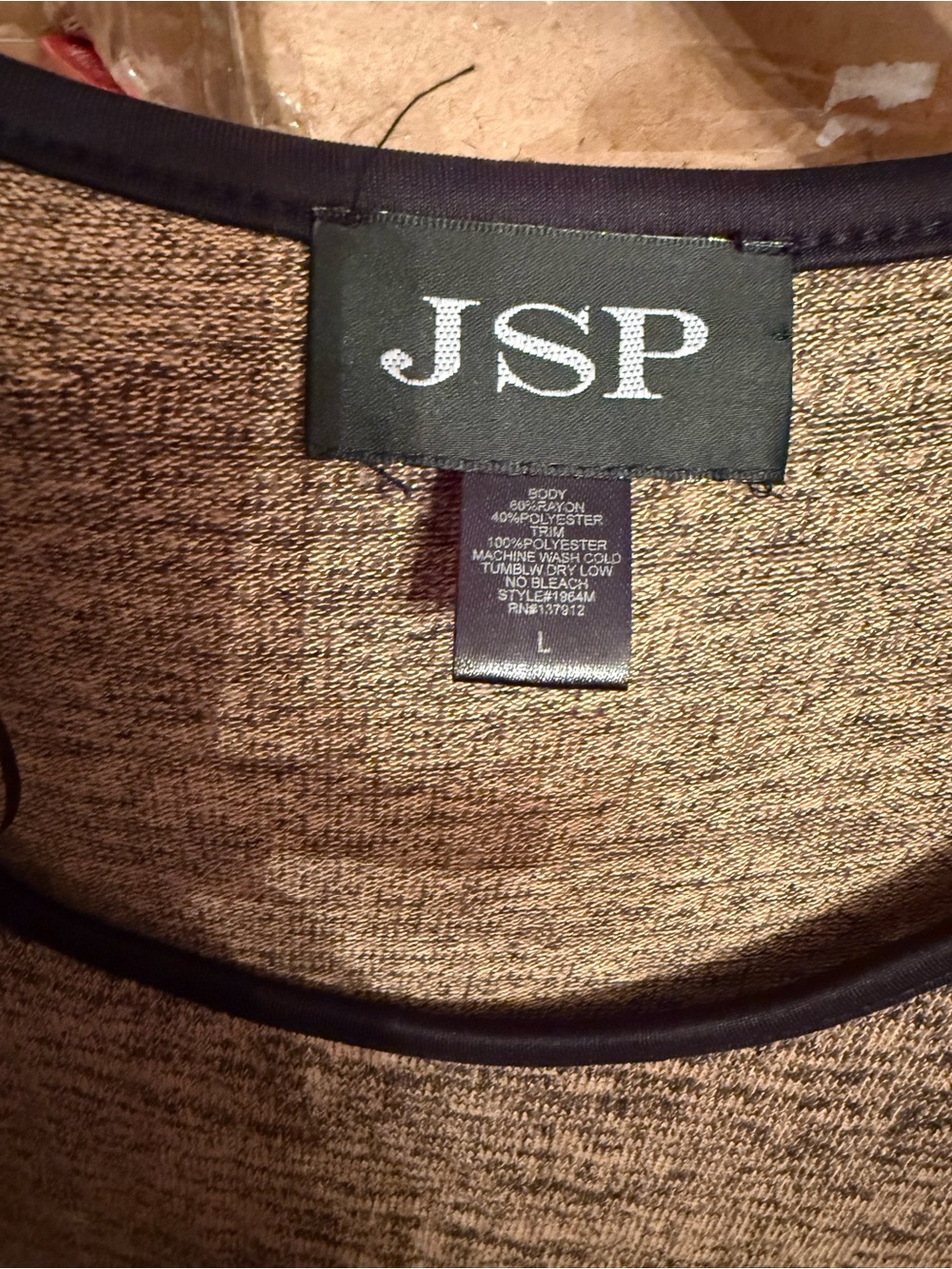 JSP Tan and Black Long Sleeve Ponte Sheath Dress - Picture 2 of 4